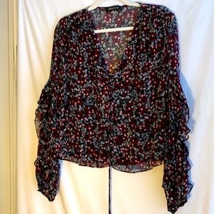 Nicholas floral sheer blouse